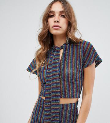 Dusty Daze Pussybow Blouse In Rainbow Two-piece - Multi