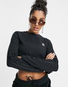 Adidas Originals Relaxed Risqu  Long Sleeve Top In Black