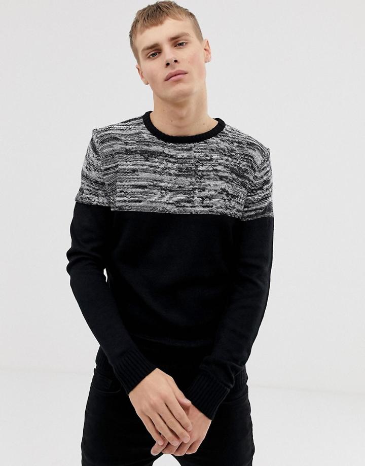 Brave Soul Sweater With Reverse Panel-gray