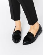 Lost Ink Berly Black Fringed Loafer Flat Shoes - Black