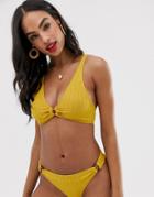 Vero Moda Texture Bikini Top - Yellow