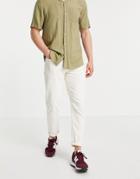 New Look Tapered Cord Jeans In Ecru-white