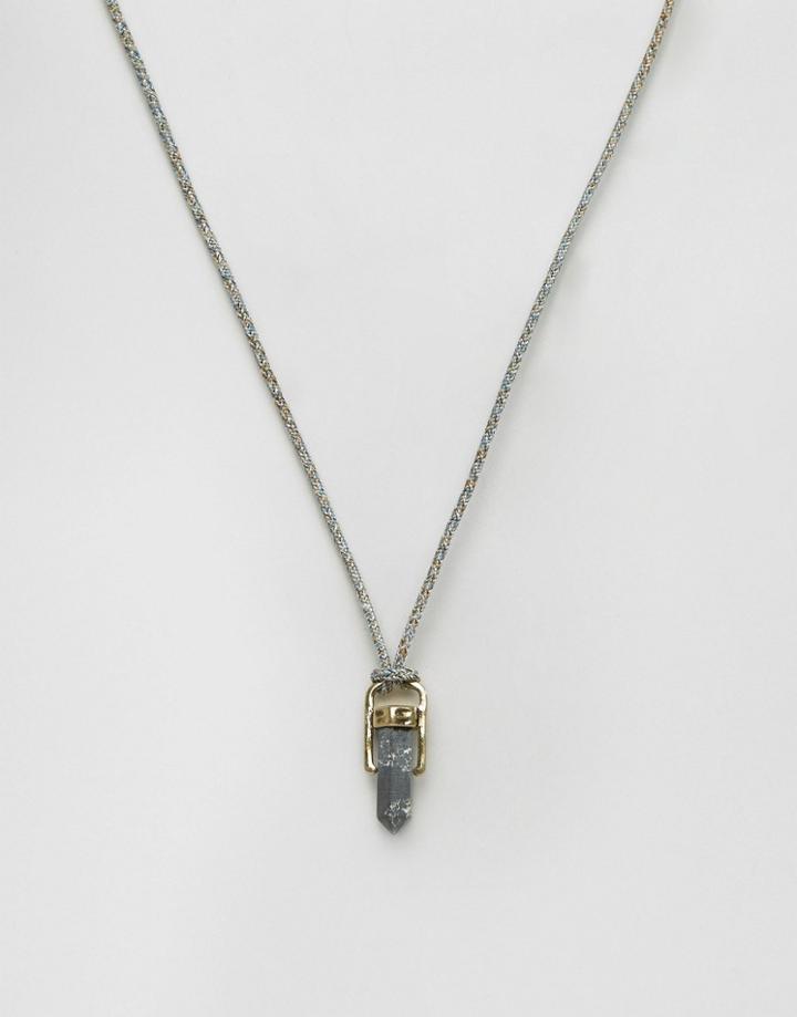 Icon Brand Stone Pendant Necklace In Gray - Gray