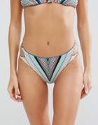Bikini Lab Reversible Stripe Strappy Bikini Bottom - Multi