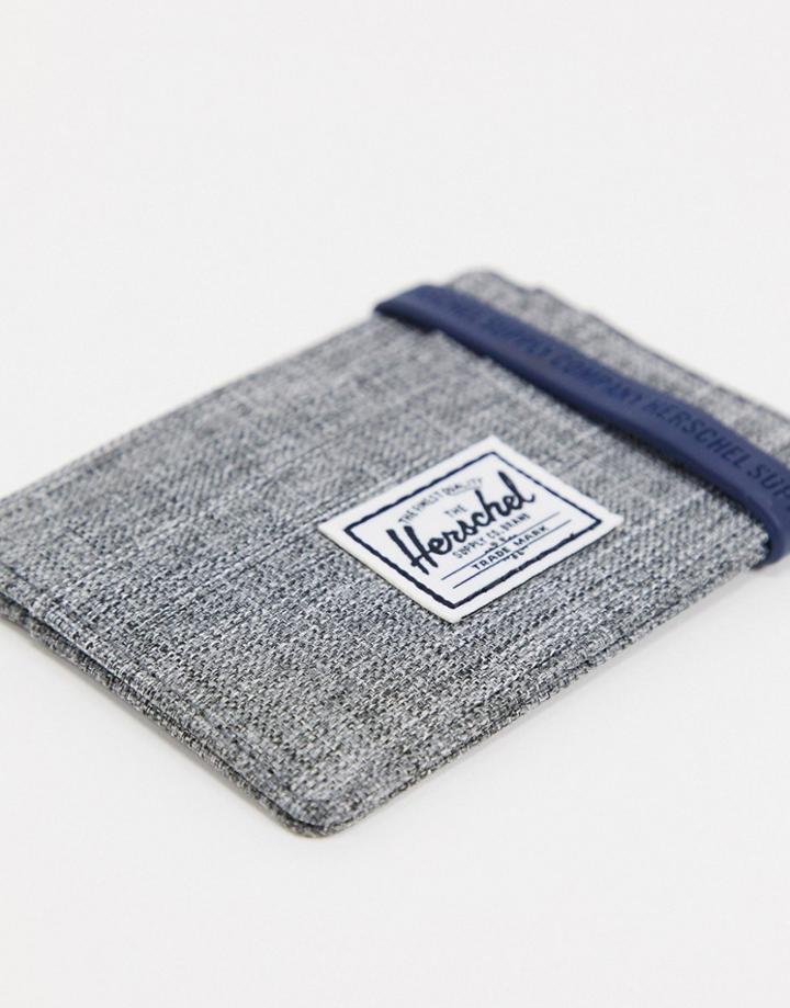 Herschel Supply Co Charlie Card Holder In Raven Crosshatch-grey