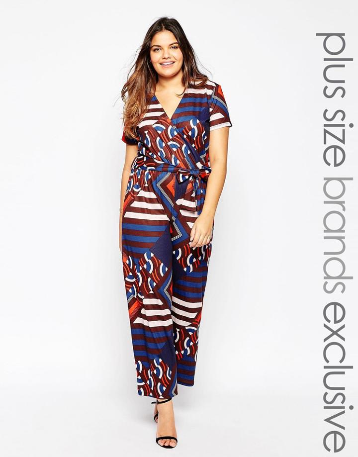 Pink Clove Geo Print Wide Leg Jumpsuit - Multi