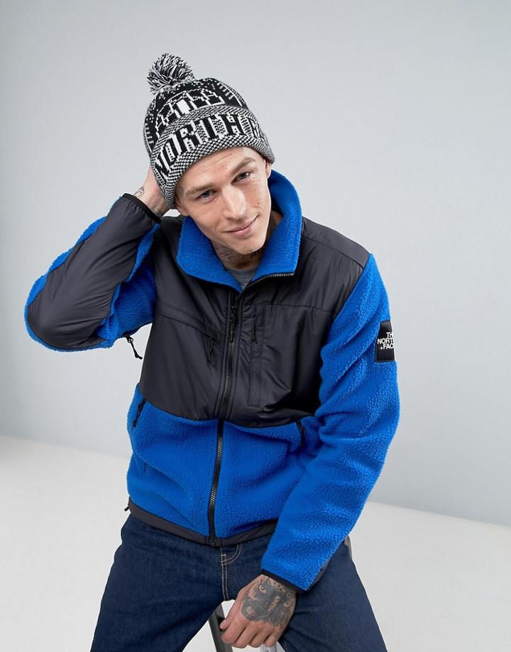 The North Face Fair Isle Pom Pom Beanie Logo Dome In Black - Black