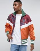 Asos Zip Through Track Jacket With Palm Print - Red