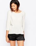 Vero Moda Peplum Top - Antique White