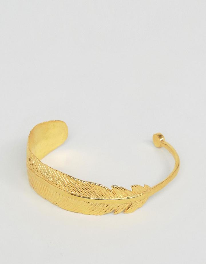 Ottoman Hands Feather Cuff - Gold