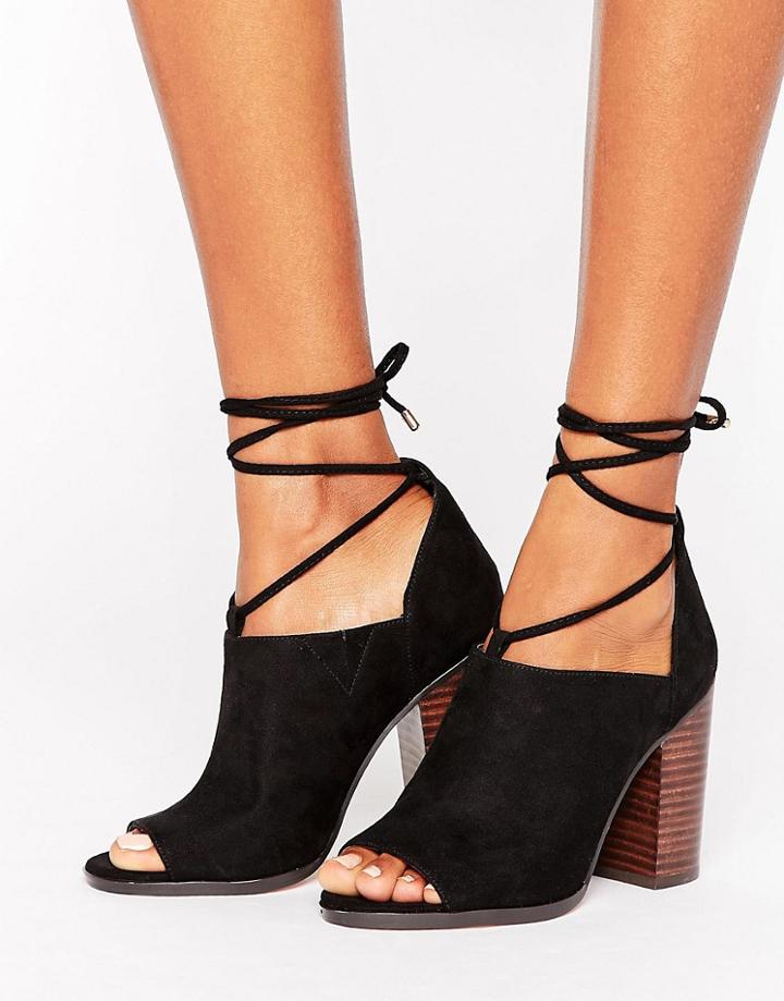 Asos Orson Tie Leg Heels - Black