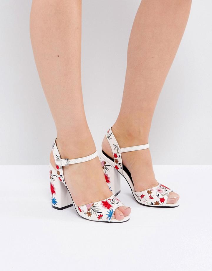 Miss Selfridge Embroidered Heeled Sandal - Multi