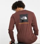 The North Face Red Box Long Sleeve T-shirt In Gray - Exclusive To Asos
