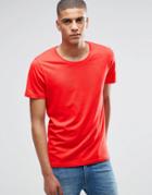 Selected Homme Short Sleeve Deep Crew Neck T-shirt - Lollipop Red