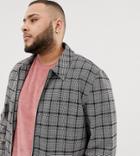 Asos Design Plus Two-piece Zip Through Jacket In Gray Check