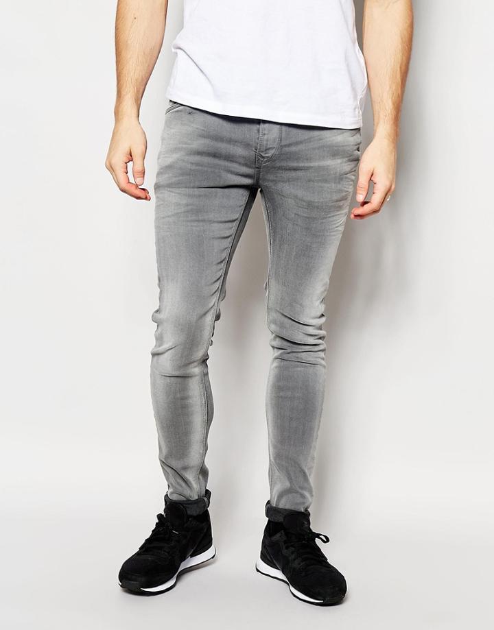 Pepe Jeans Powerflex Nickel Superstretch Skinny Fit Washed Gray - Washed Gray
