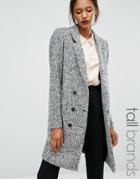 Y.a.s Tall Dalay Textured Double Breasted Coat - Gray