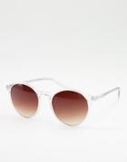 Aj Morgan That's Right Round Lens Sunglasses-clear