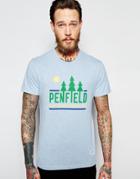 Penfield T-shirt With Treeline Print In Blue - Sky