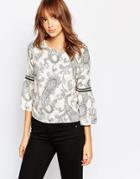 Vero Moda Paisley Print Bell Sleeve Shell Top - Moonbeam