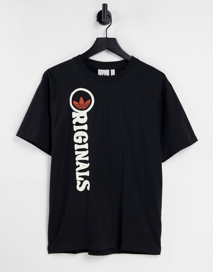Adidas Originals Graphics T-shirt In Black With Back Print