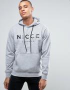 Nicce London Hoodie In Gray With Large Logo - Gray