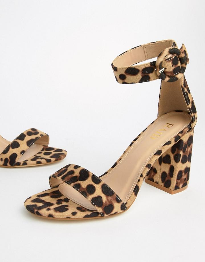 Raid Genna Leopard Print Block Heeled Sandals - Multi