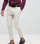 Heart & Dagger Skinny Cropped Pants In Linen Stripe - Cream
