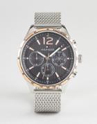 Tommy Hilfiger 1791466 Chronograph Mesh Watch In Silver 46mm - Silver