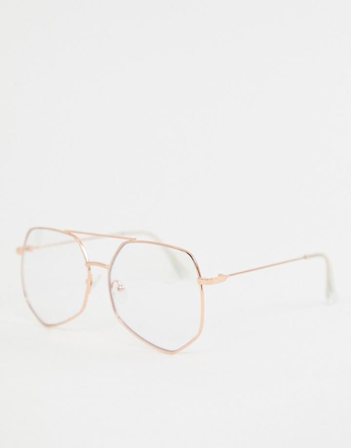 Jeepers Peepers Oversized Square Glasses In Clear - Clear