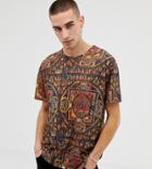 Heart & Dagger Relaxed Fit All Over Printed T-shirt-red