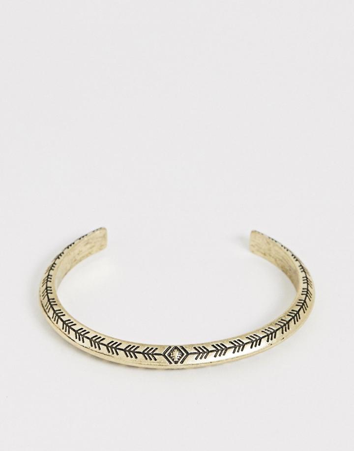 Classics 77 Engraved Cuff Bracelet In Gold