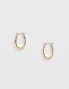 Asos Design Small Hoop Earrings In Oval Shape In Gold Tone - Gold