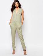 Supertrash Wensando Jumpsuit In New Army - Green