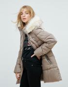 New Look Stone Padded Quilted Short Coat - Stone