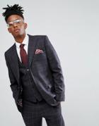 Rudie Twisted Check Skinny Fit Suit Jacket - Black
