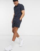 New Look Set Stripe Shorts In Navy
