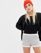Asos Design Fold Over Waist Super Soft Sweat Short - Gray