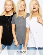 Asos Swing T-shirt 3 Pack Save 15%