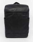 Asos Backpack With Zip Top - Black