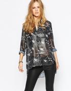 Pepe Jeans Linda Abstract Print Oversized Shirt - 999