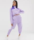 Asos Design Tracksuit Sweat With Velcro Detail / Sweatpants-purple