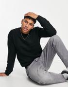 River Island Soft Touch Knitted Sweater In Black