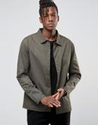 Only & Sons Light Weight Jacket With Concealed Placket - Green