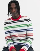 Asos Design Organic Cotton T-shirt In Bright Stripe