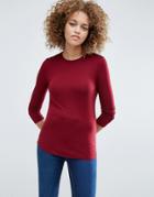 Asos T-shirt With Long Sleeves And Crew Neck - Clear