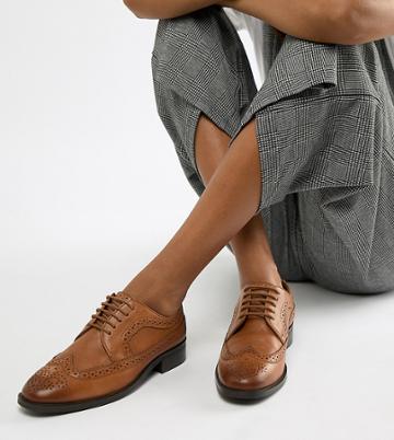 Asos Design Mai Tai Leather Brogues-tan