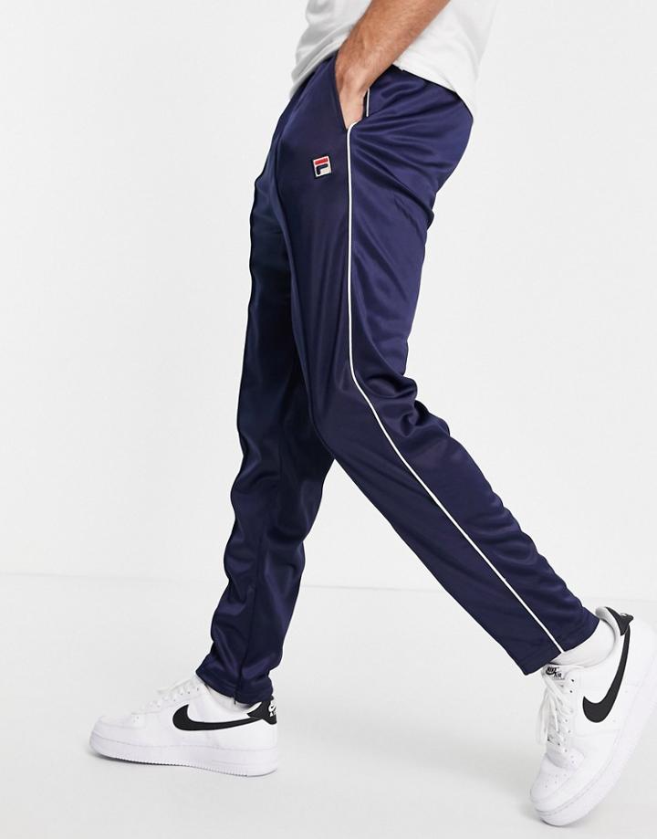 Fila Terry Box Logo Trackpants In Navy