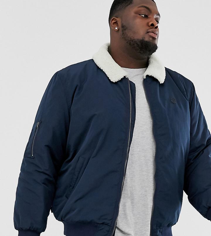 Le Breve Plus Fleece Collar Aviator Jacket