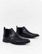 River Island Leather Chelsea Boots In Black - Black